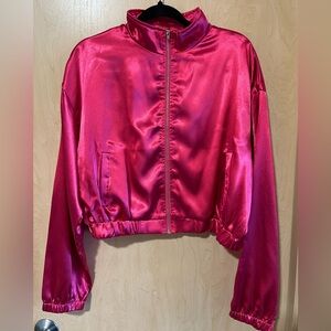 NWOT | SHEIN - Satin Bomber Jacket - Vibrant Pink